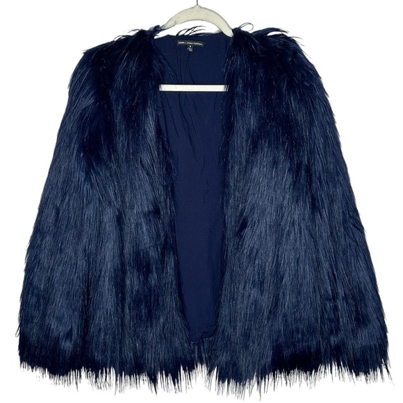 NWOT Ladakh x Urban Outfitters Margot Faux Fur Jacket in Blue - Picture 5 of 15